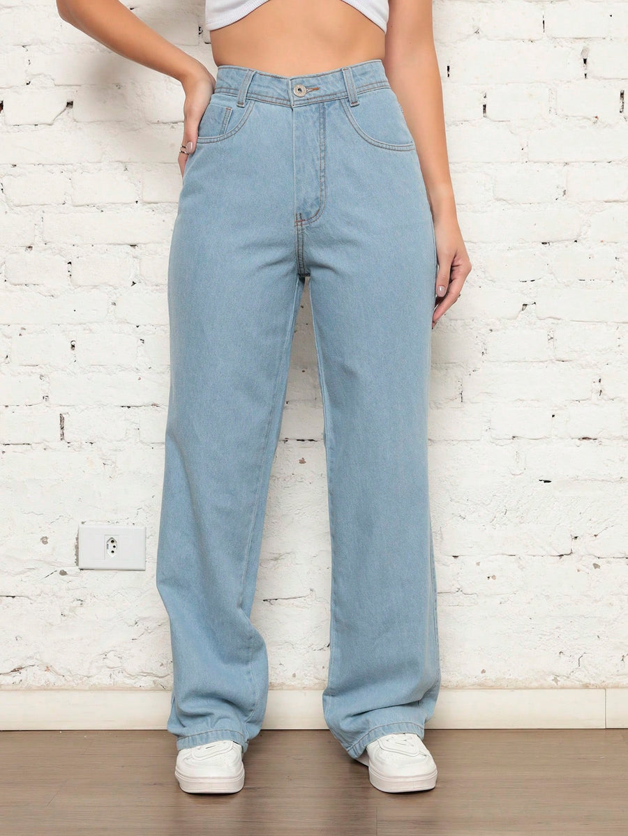 Vendedor Indicado
Calça Jeans Feminina Pantalona Wide Leg 100% Jeans Boca Larga Gaven Tecido Grosso Premium Boca de Sino