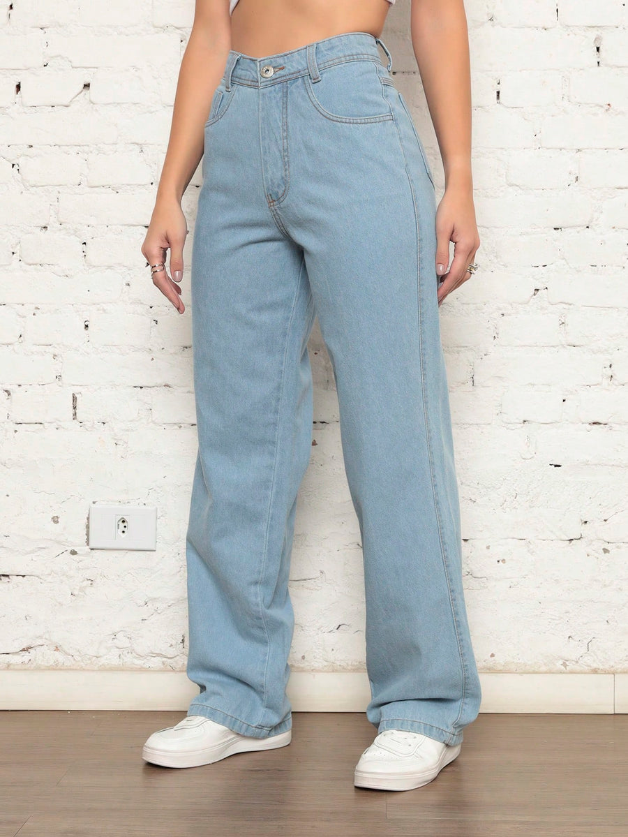 Vendedor Indicado
Calça Jeans Feminina Pantalona Wide Leg 100% Jeans Boca Larga Gaven Tecido Grosso Premium Boca de Sino