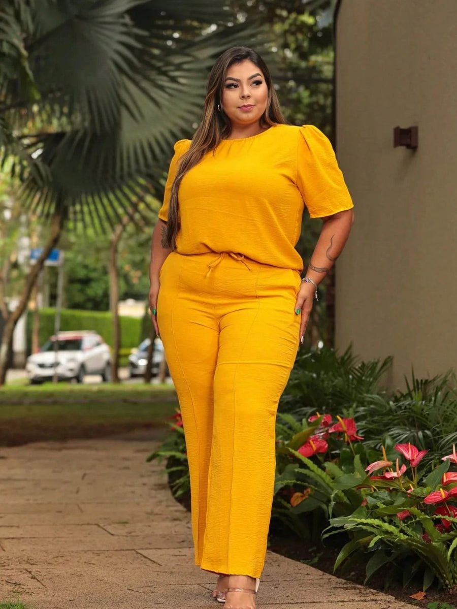 Vendedor IndicadoConjunto Feminino Plus Size Pantalona E Blusinha Premium Elegante