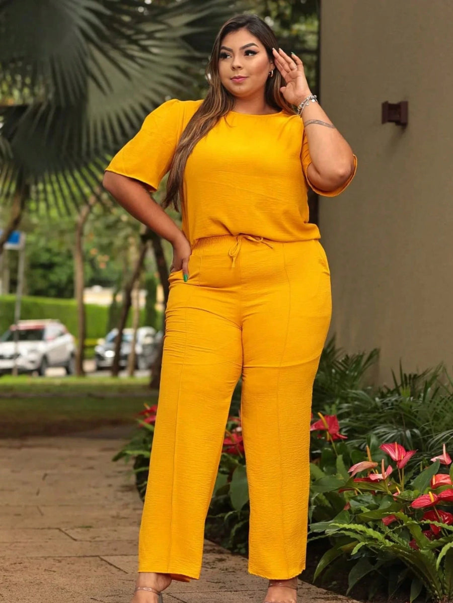 Vendedor IndicadoConjunto Feminino Plus Size Pantalona E Blusinha Premium Elegante