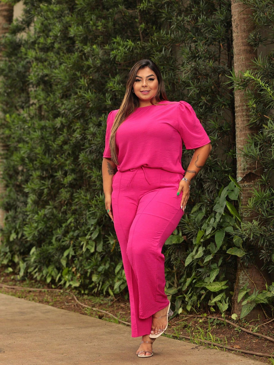 Vendedor IndicadoConjunto Feminino Plus Size Pantalona E Blusinha Premium Elegante