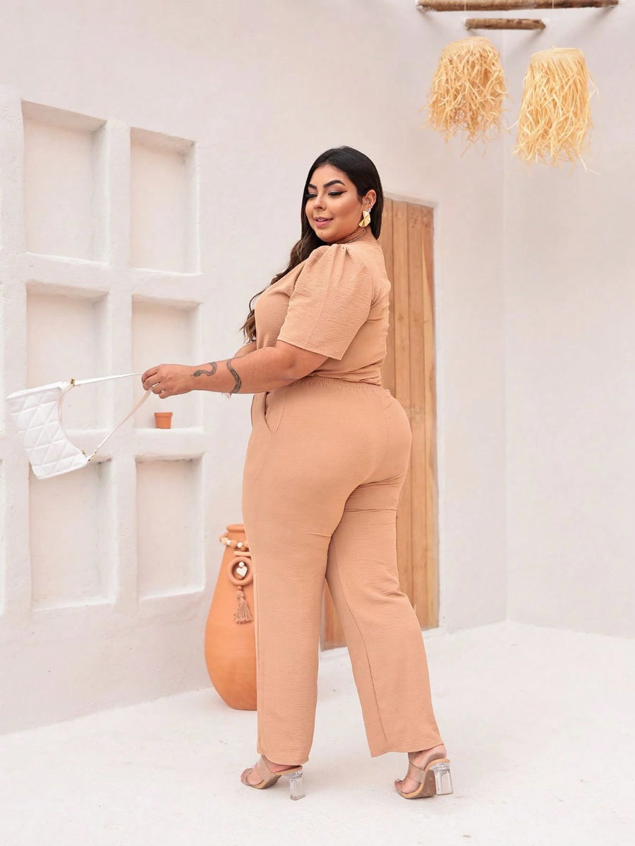 Vendedor IndicadoConjunto Feminino Plus Size Pantalona E Blusinha Premium Elegante