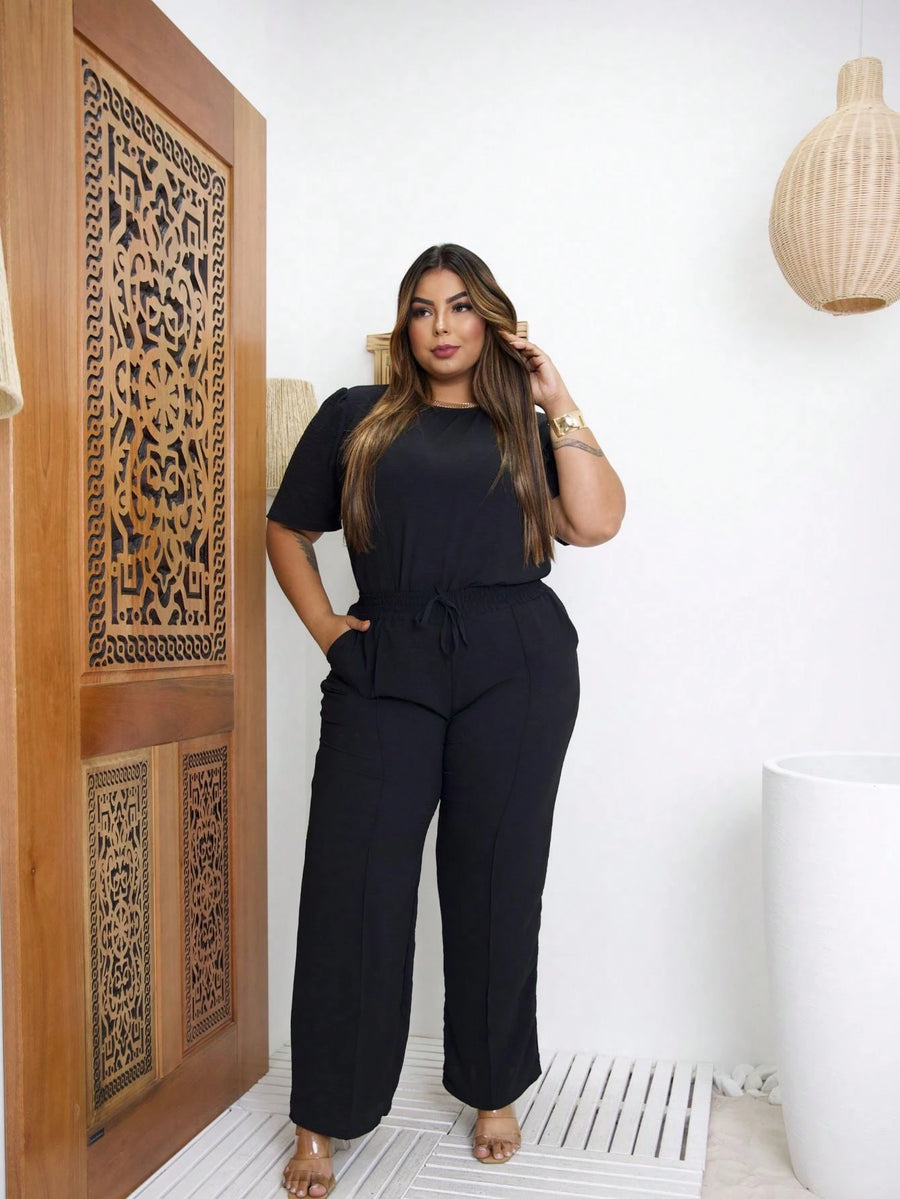Vendedor IndicadoConjunto Feminino Plus Size Pantalona E Blusinha Premium Elegante
