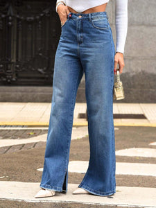 Vendedor Indicado
Calça Jeans Wide Leg Feminina c/ Fenda na Barra