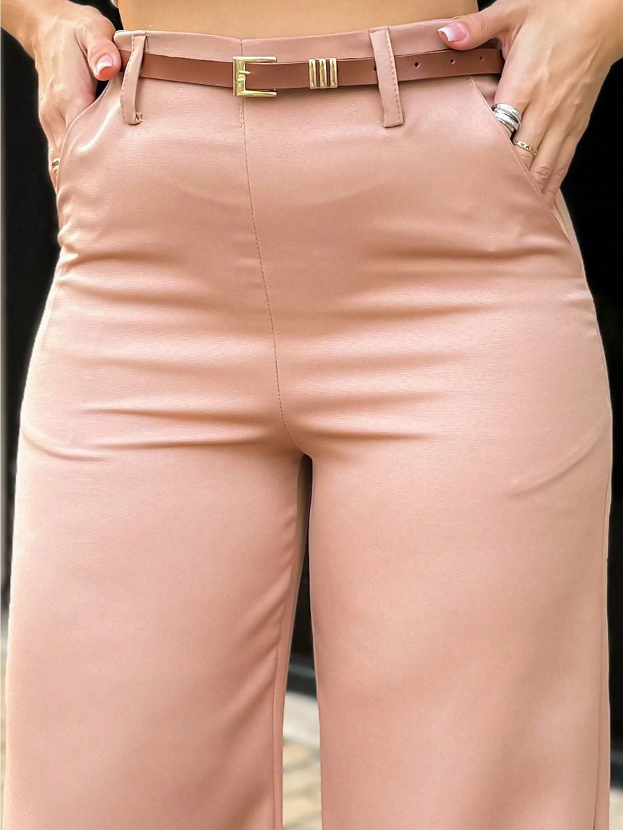 Vendedor Indicado
EMILI LLANAMODA Calça Alfaiataria Pantalona Feminino Com Cinto Fino