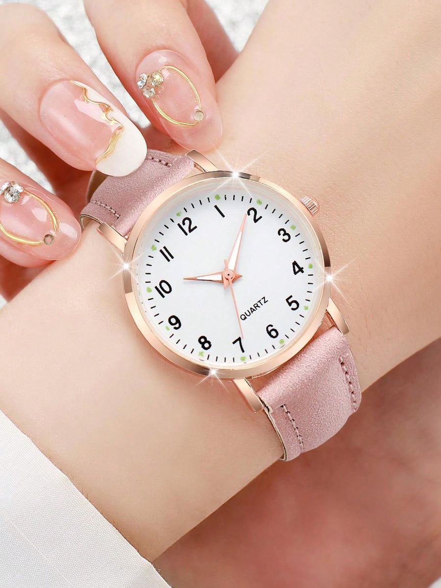 3 peças/conjunto Relógio de Quartzo de Discador Pequeno Digital Casual de Moda Feminina e Conjunto de Pulseira