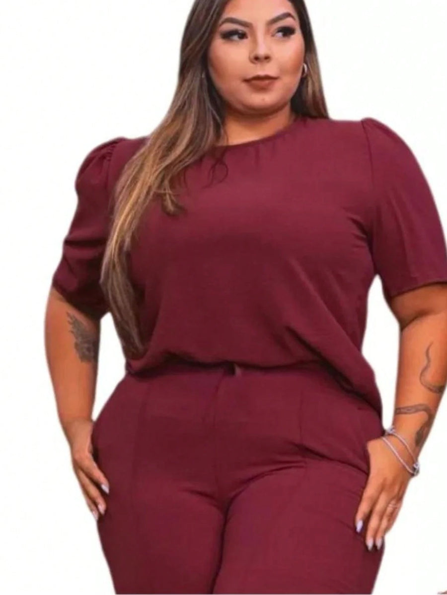 Vendedor IndicadoConjunto Feminino Plus Size Pantalona E Blusinha Premium Elegante