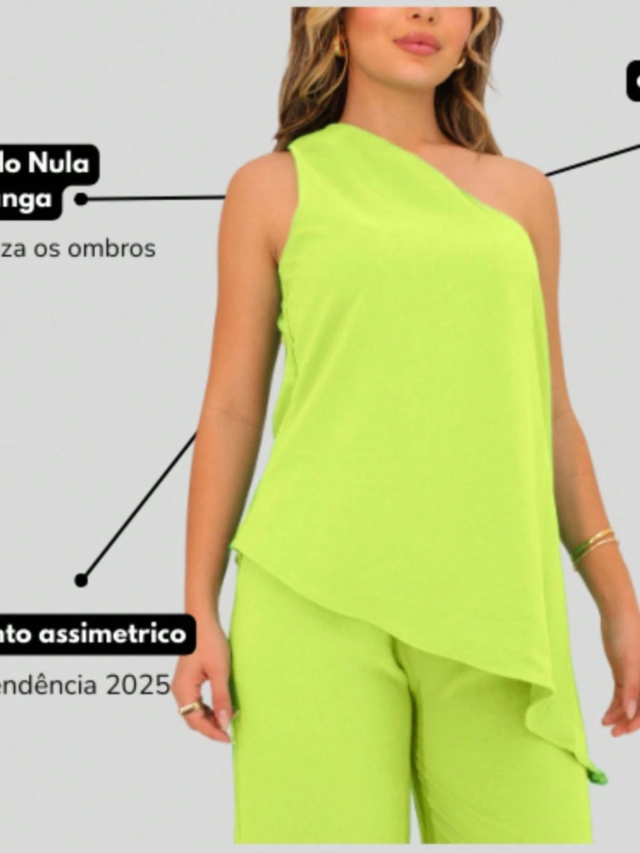 Vendedor IndicadoConjunto Tunica Feminina um Ombro Mula Manca
