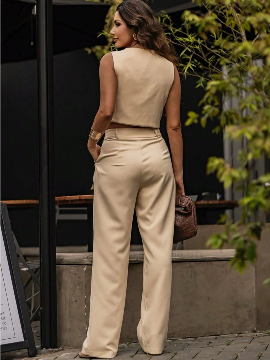 Vendedor IndicadoConjunto Alfaiataria Colete com calça Tendencia Moda Fashion