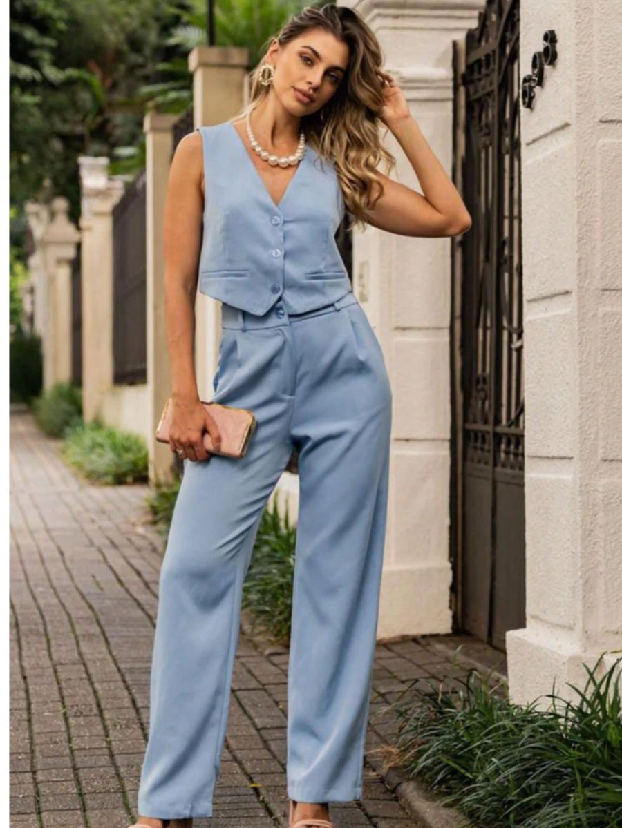 Vendedor IndicadoConjunto Alfaiataria Colete com calça Tendencia Moda Fashion