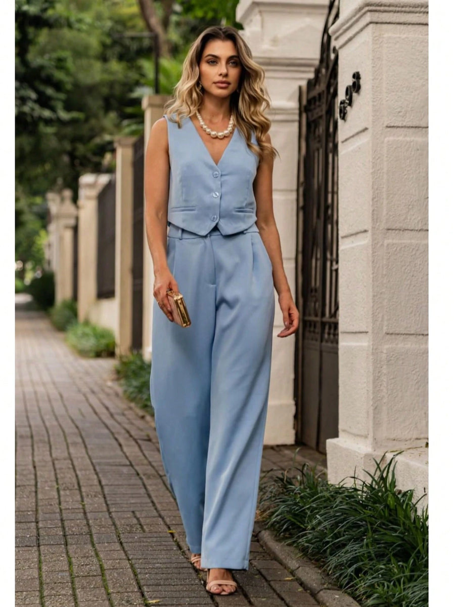 Vendedor IndicadoConjunto Alfaiataria Colete com calça Tendencia Moda Fashion