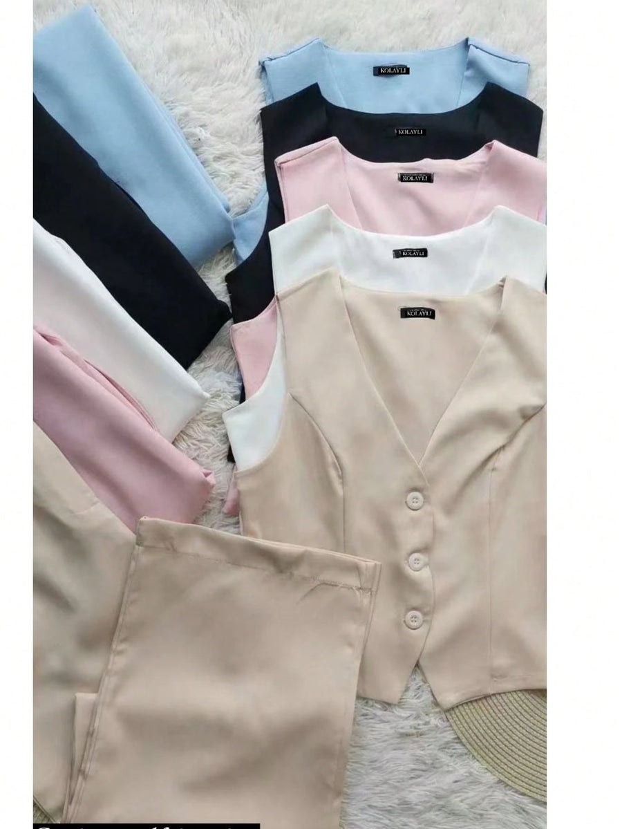 Vendedor IndicadoConjunto Alfaiataria Colete com calça Tendencia Moda Fashion