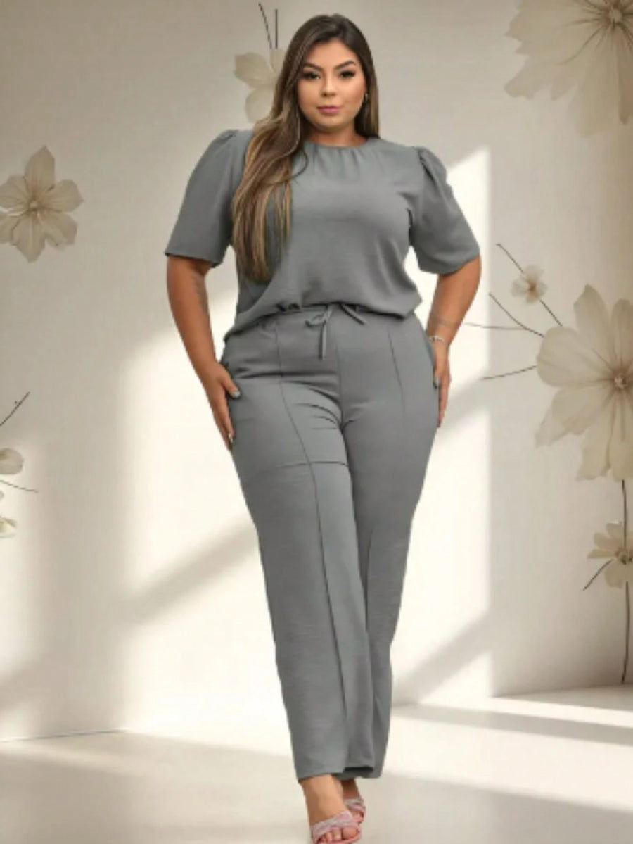 Vendedor IndicadoConjunto Feminino Plus Size Pantalona E Blusinha Premium Elegante