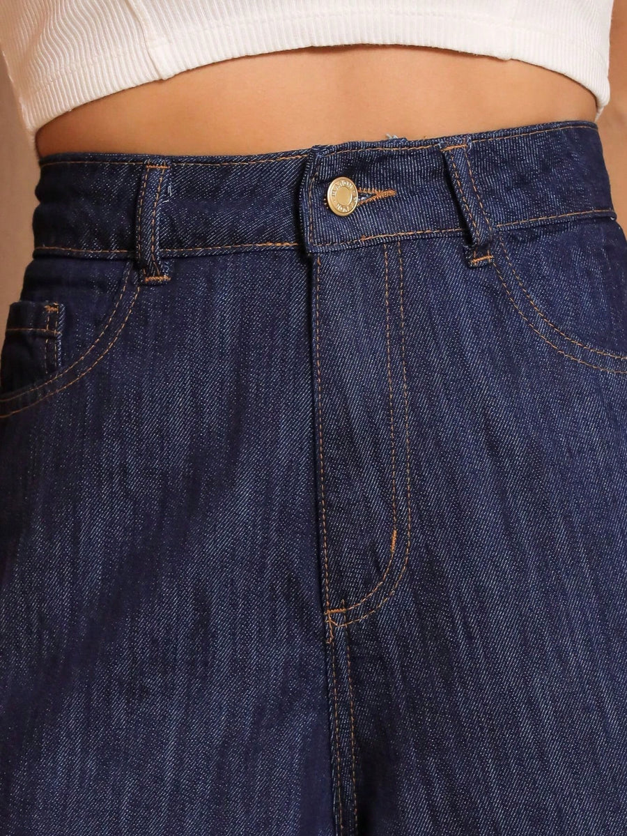 Vendedor Indicado
Calça Jeans Azul Escuro Pantalona Cintura Alta Feminina