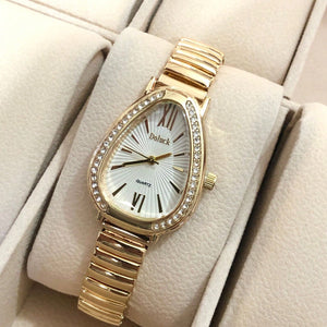 Relógio de Pulso Feminino Pulseira Elástica e plástico. Analógico Prata Rosas de ouro