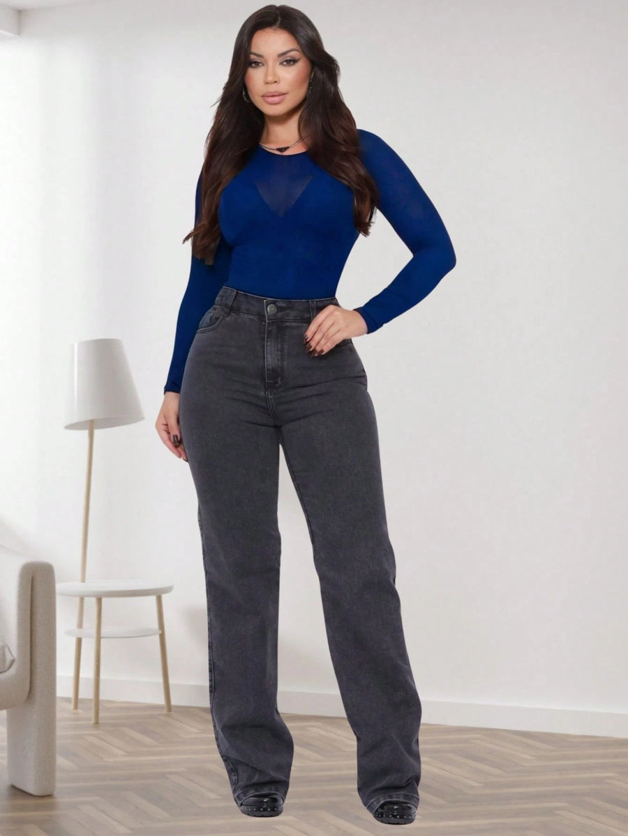 Vendedor Indicado
Calça Wide Leg Jeans Feminina Denim Levanta Bumbum Cós Alto tecido grosso Premium Lavagem Clara ou Grafite Perna Larga Marmorizada