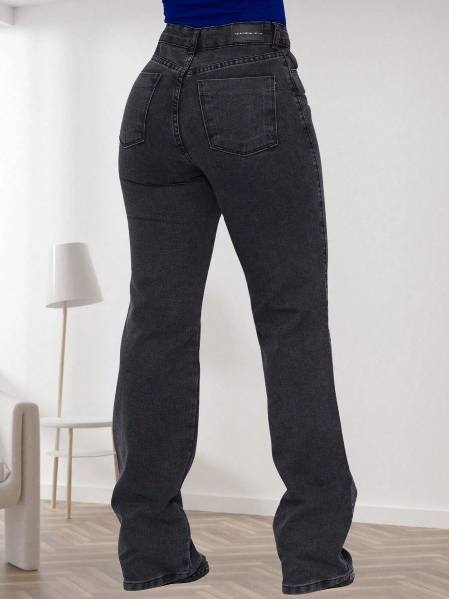 Vendedor Indicado
Calça Wide Leg Jeans Feminina Denim Levanta Bumbum Cós Alto tecido grosso Premium Lavagem Clara ou Grafite Perna Larga Marmorizada