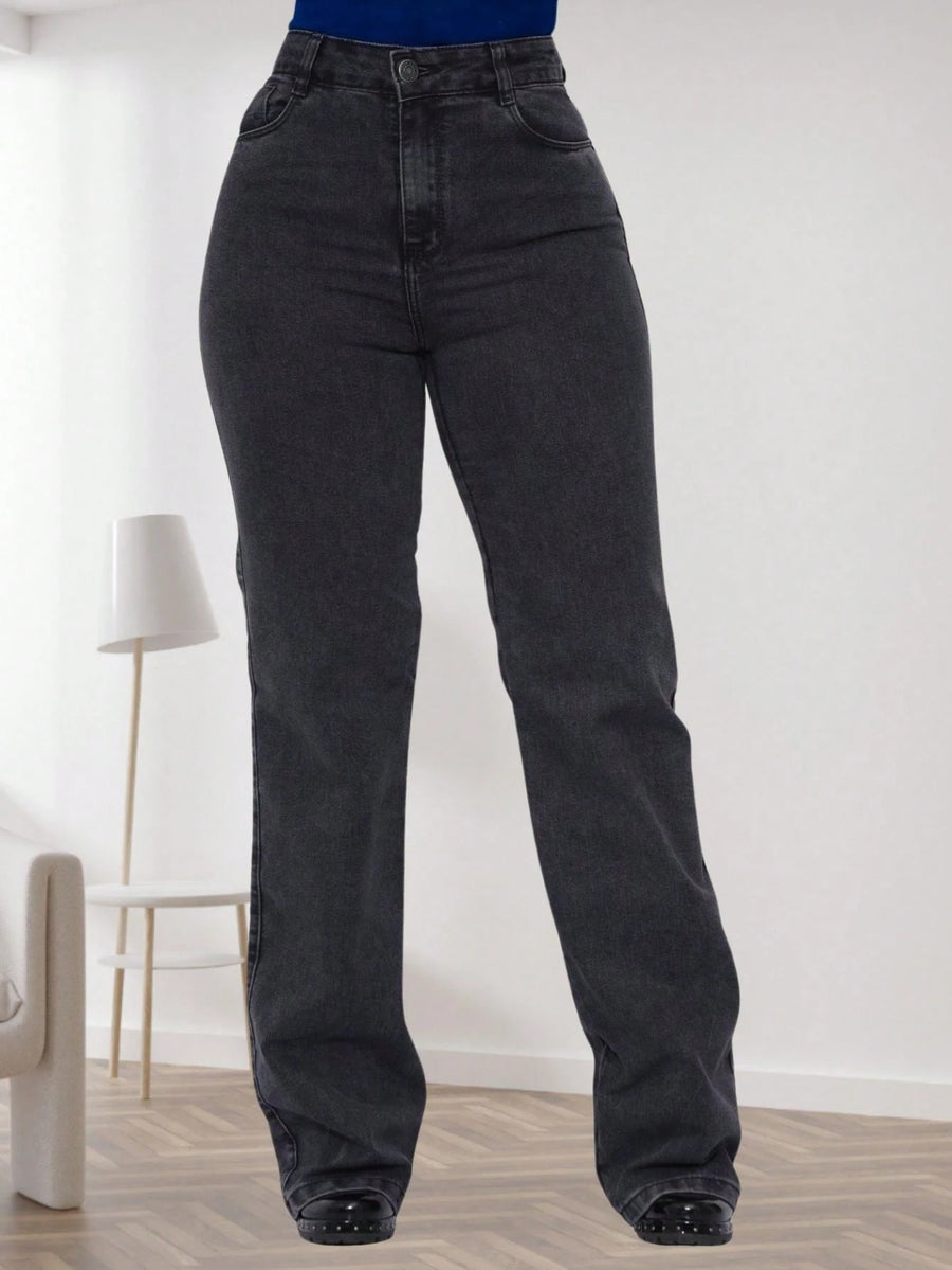 Vendedor Indicado
Calça Wide Leg Jeans Feminina Denim Levanta Bumbum Cós Alto tecido grosso Premium Lavagem Clara ou Grafite Perna Larga Marmorizada