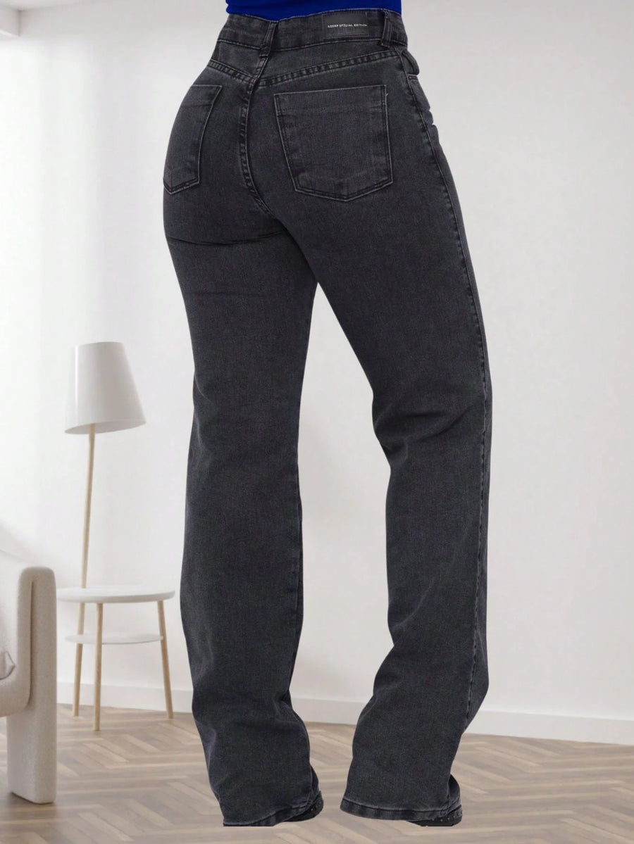 Vendedor Indicado
Calça Wide Leg Jeans Feminina Denim Levanta Bumbum Cós Alto tecido grosso Premium Lavagem Clara ou Grafite Perna Larga Marmorizada