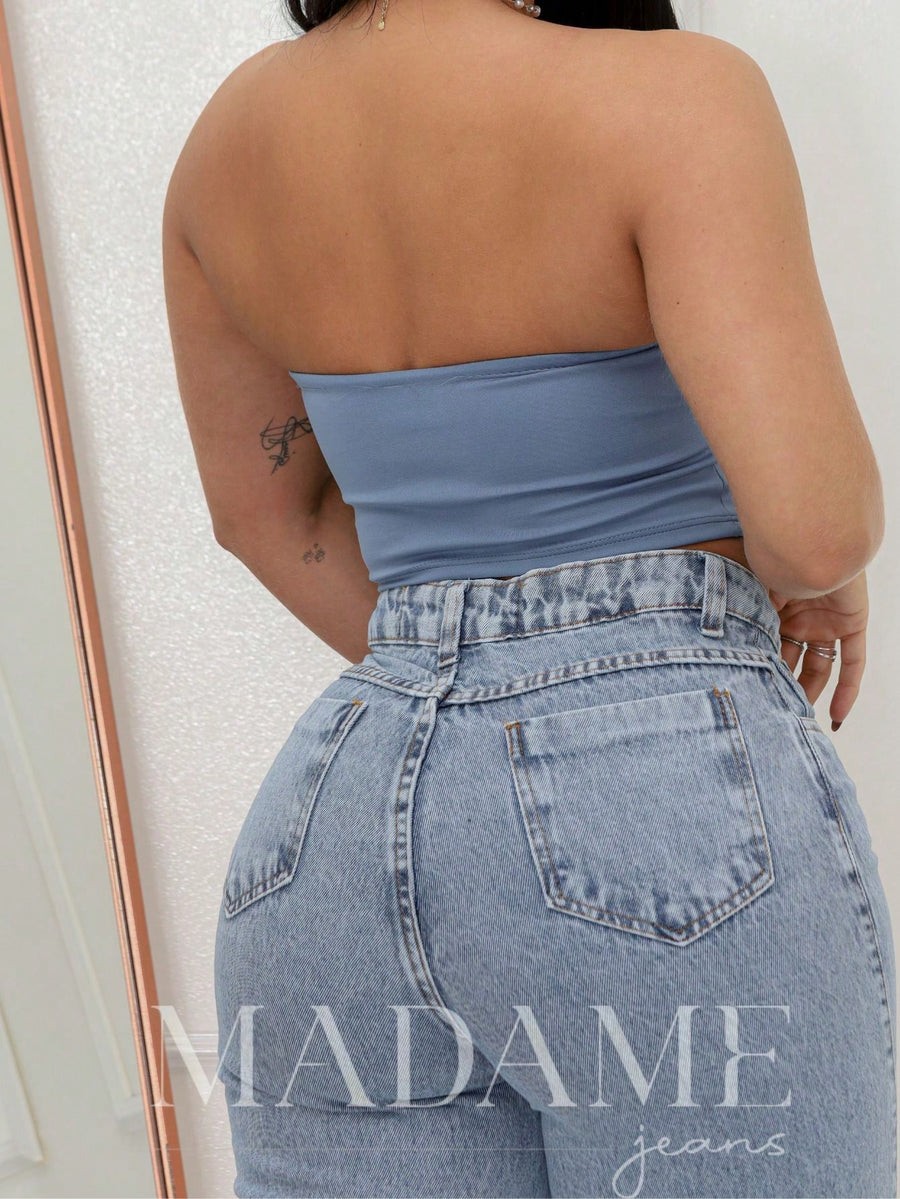 Vendedor Indicado
CALÇA JEANS FEMININA CINTURA ALTA PANTALONA WIDE LEG LAVAGEM MEDIA DENIM PREMIUM