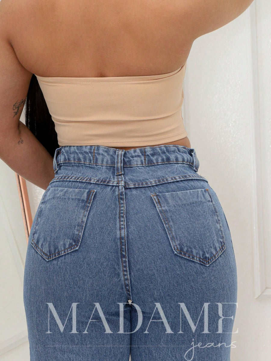 Vendedor Indicado
CALÇA JEANS FEMININA CINTURA ALTA PANTALONA WIDE LEG LAVAGEM MEDIA DENIM PREMIUM