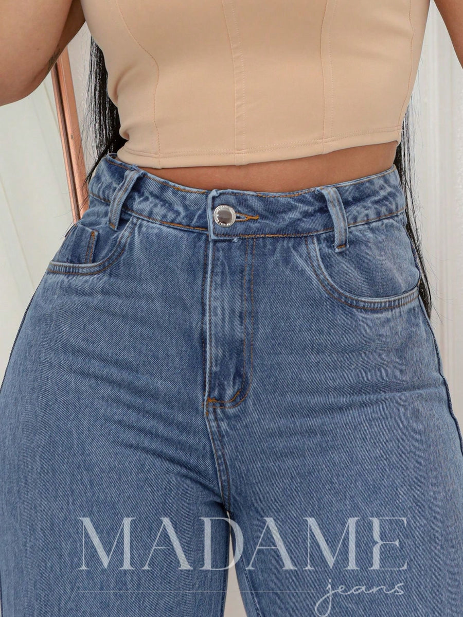 Vendedor Indicado
CALÇA JEANS FEMININA CINTURA ALTA PANTALONA WIDE LEG LAVAGEM MEDIA DENIM PREMIUM