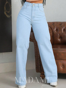 Vendedor Indicado
CALÇA JEANS FEMININA CINTURA ALTA PANTALONA WIDE LEG LAVAGEM MEDIA DENIM PREMIUM