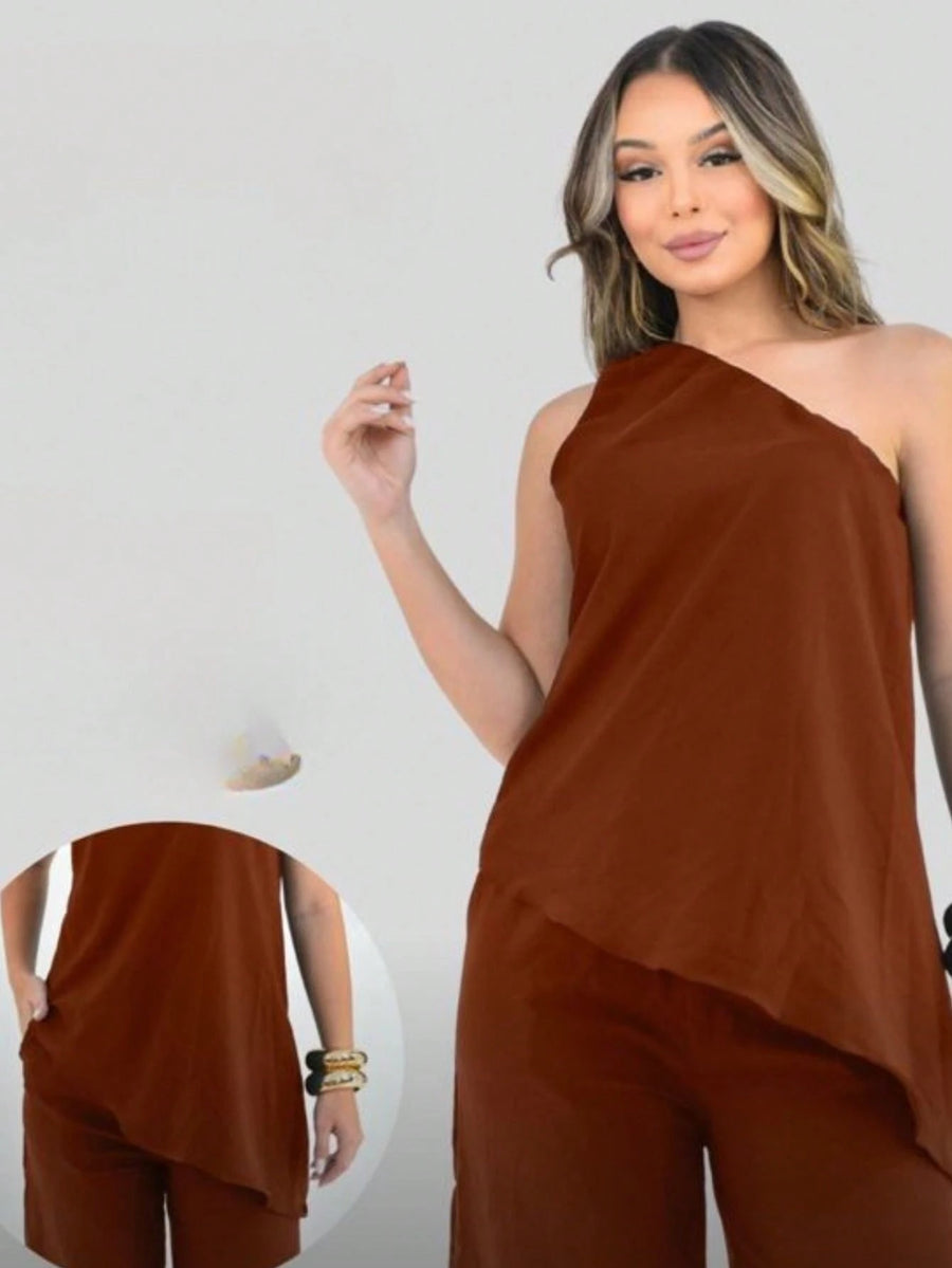 Vendedor IndicadoConjunto Tunica Feminina um Ombro Mula Manca