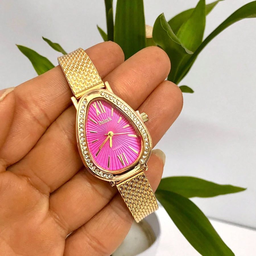 Relógio de Pulso Feminino Pulseira Elástica e plástico. Analógico Prata Rosas de ouro