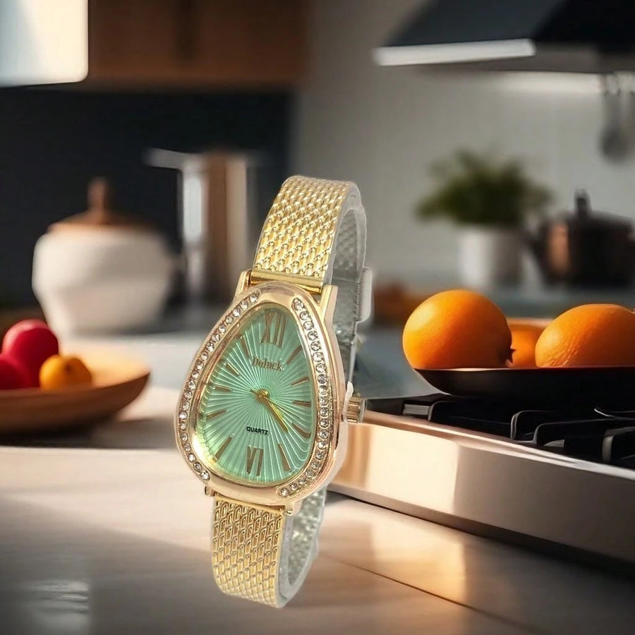 Relógio de Pulso Feminino Pulseira Elástica e plástico. Analógico Prata Rosas de ouro