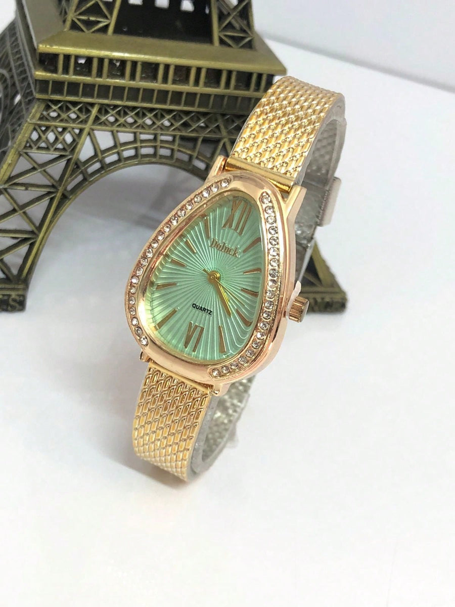 Relógio de Pulso Feminino Pulseira Elástica e plástico. Analógico Prata Rosas de ouro