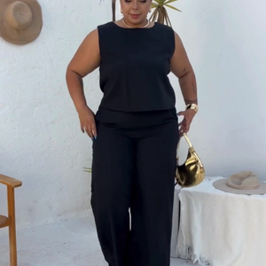 Conjunto Plus Size Feminino Blusa e Calça Estiloso Confortável
