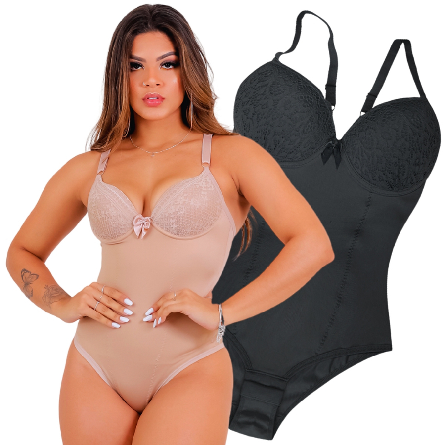 Cinta body Modeladora Feminina Redutora com bojo Empório Da Roupa