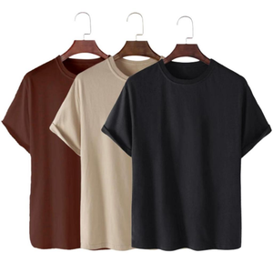 Kit 3 Camisetas Básicas Streetwear Camisa T-Shirt Masculina Slim Promoção Algodão Varias Cores