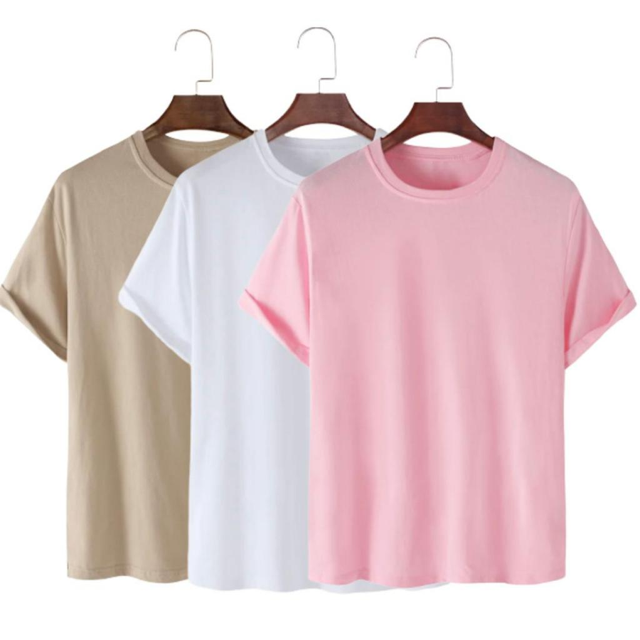Kit 3 Camisetas Básicas Streetwear Camisa T-Shirt Masculina Slim Promoção Algodão Varias Cores