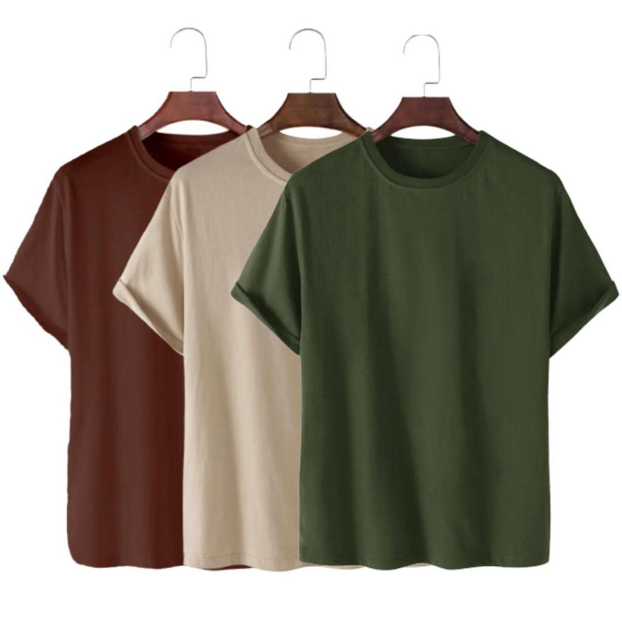 Kit 3 Camisetas Básicas Streetwear Camisa T-Shirt Masculina Slim Promoção Algodão Varias Cores