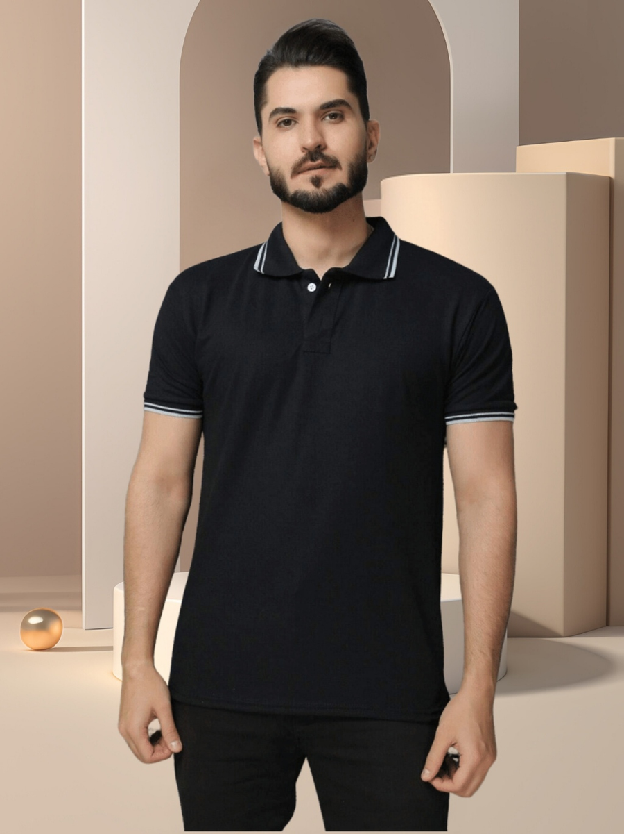 POLO Camisa Gola Masculina Camiseta de AlgodãoRoupas casuais de escritório-moda clássica