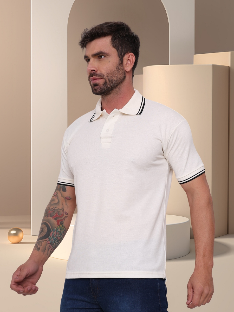POLO Camisa Gola Masculina Camiseta de AlgodãoRoupas casuais de escritório-moda clássica