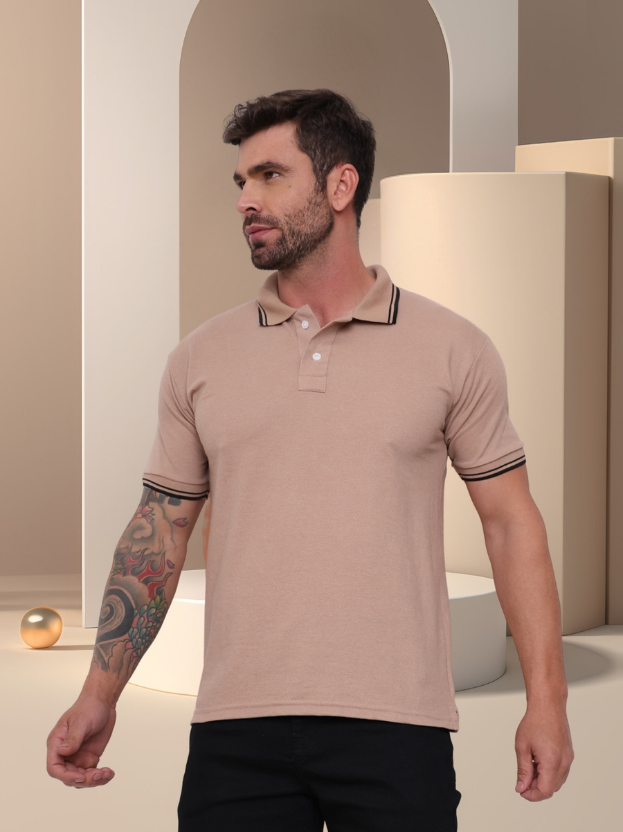 POLO Camisa Gola Masculina Camiseta de AlgodãoRoupas casuais de escritório-moda clássica