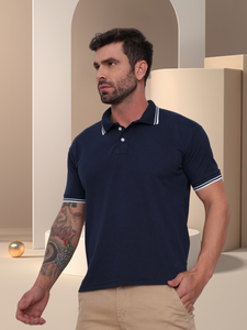 POLO Camisa Gola Masculina Camiseta de AlgodãoRoupas casuais de escritório-moda clássica