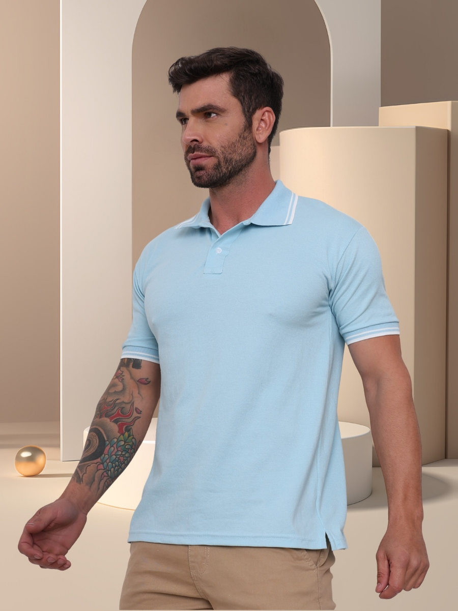 POLO Camisa Gola Masculina Camiseta de AlgodãoRoupas casuais de escritório-moda clássica