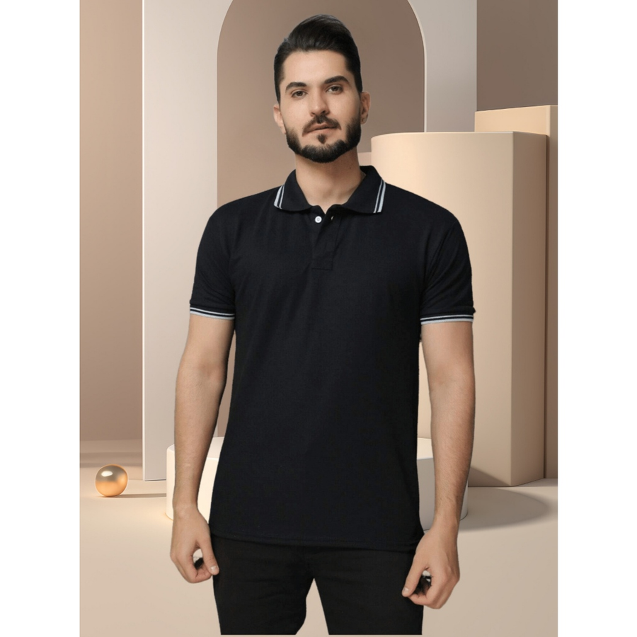 POLO Camisa Gola Masculina Camiseta de AlgodãoRoupas casuais de escritório-moda clássica