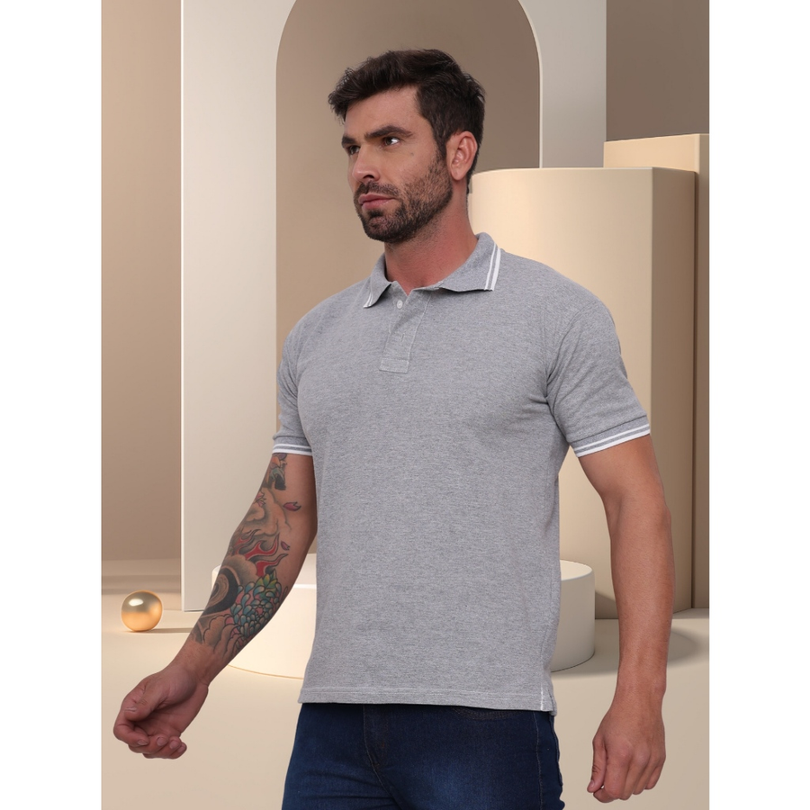 POLO Camisa Gola Masculina Camiseta de AlgodãoRoupas casuais de escritório-moda clássica