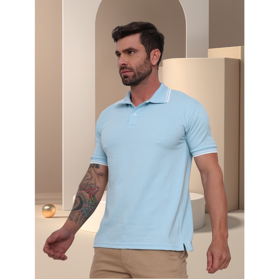 POLO Camisa Gola Masculina Camiseta de AlgodãoRoupas casuais de escritório-moda clássica