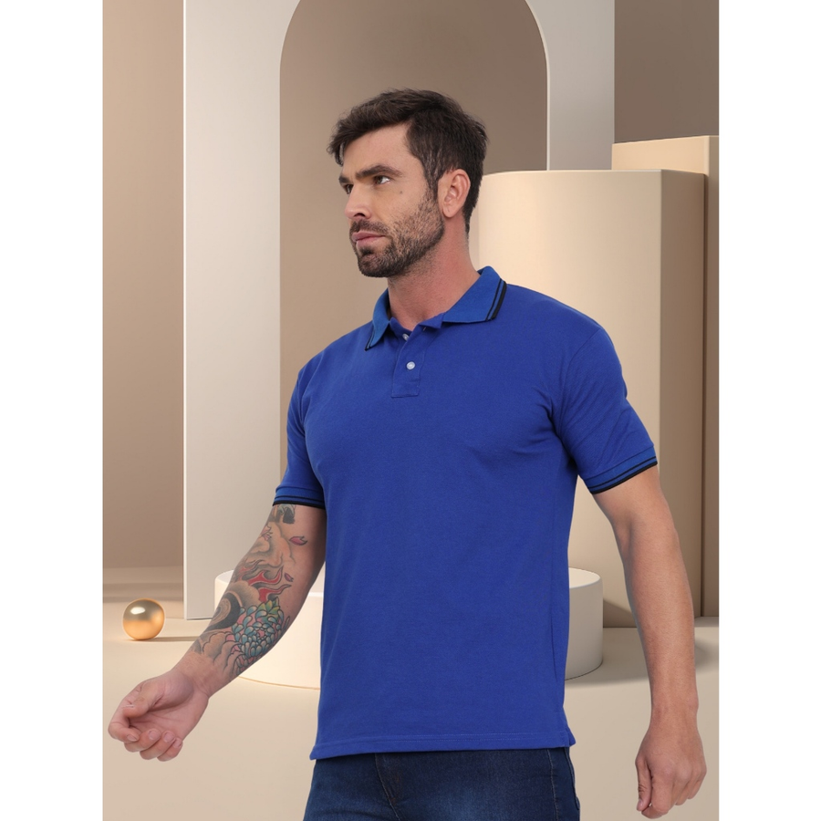 POLO Camisa Gola Masculina Camiseta de AlgodãoRoupas casuais de escritório-moda clássica