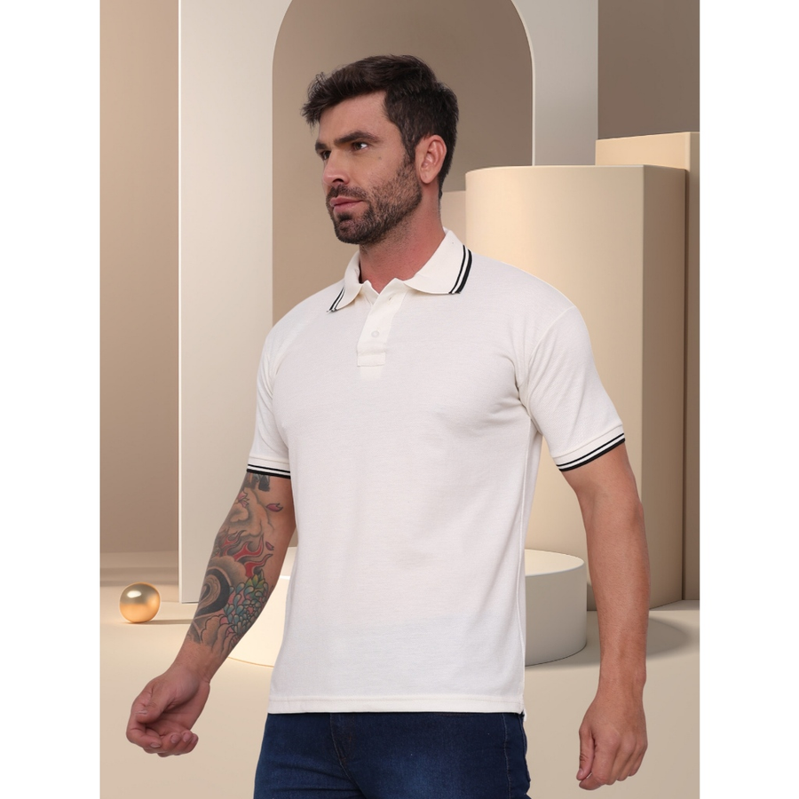 POLO Camisa Gola Masculina Camiseta de AlgodãoRoupas casuais de escritório-moda clássica