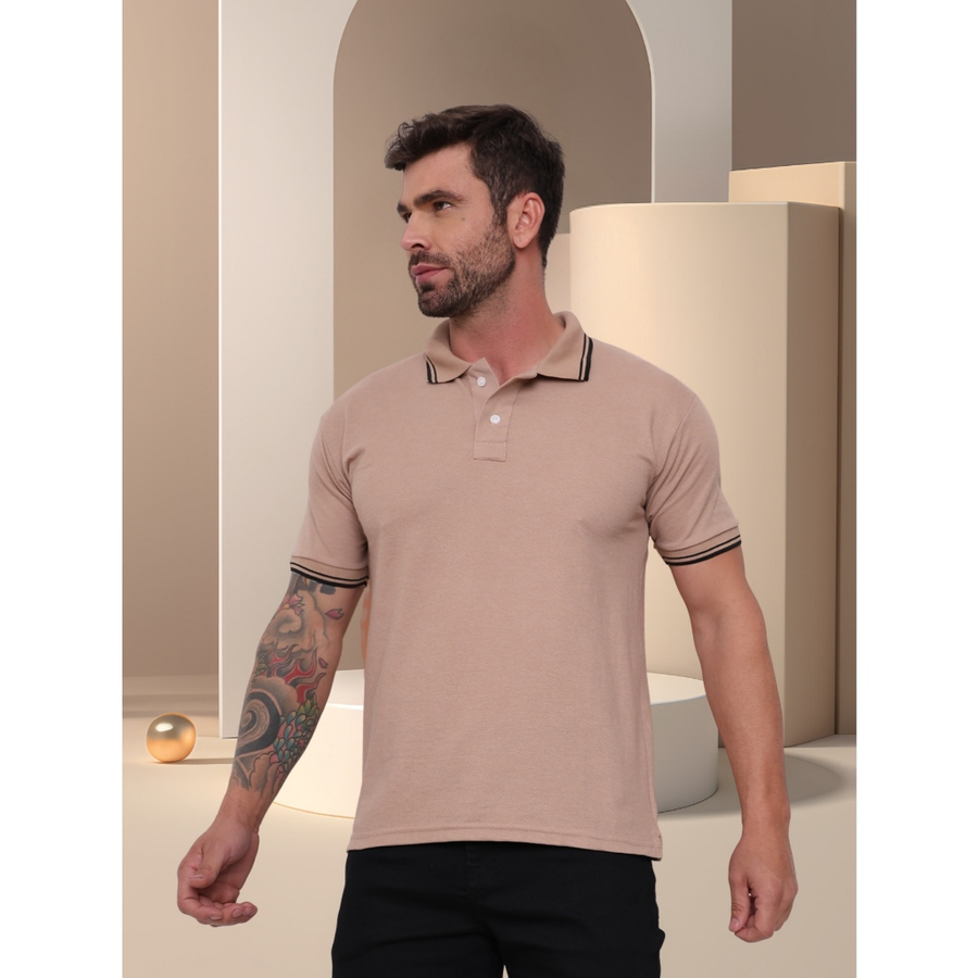 POLO Camisa Gola Masculina Camiseta de AlgodãoRoupas casuais de escritório-moda clássica