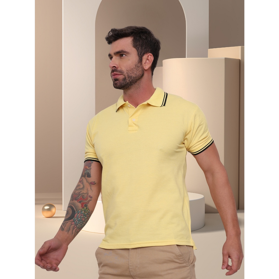 POLO Camisa Gola Masculina Camiseta de AlgodãoRoupas casuais de escritório-moda clássica