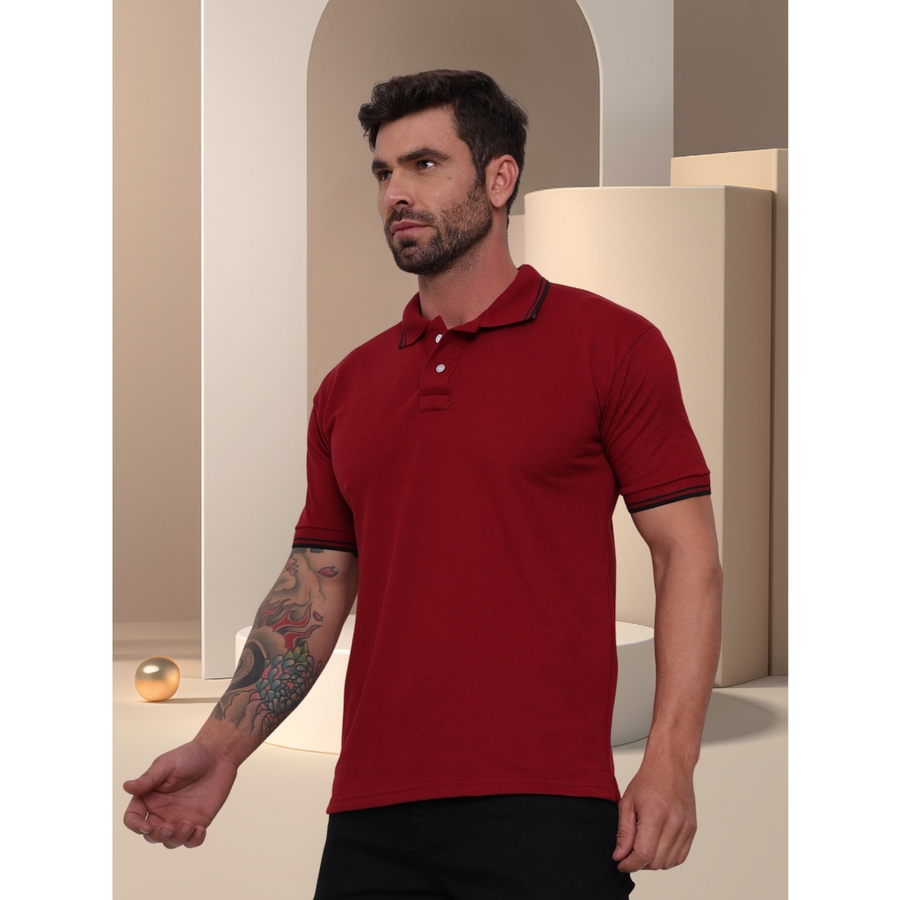POLO Camisa Gola Masculina Camiseta de AlgodãoRoupas casuais de escritório-moda clássica