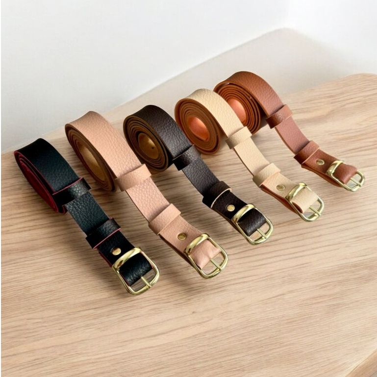 Kit 5 cintos Fino basico Feminino Varias Cores